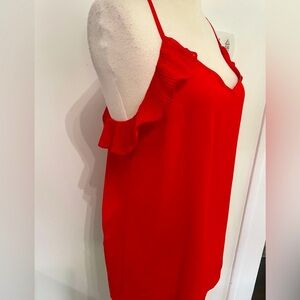 SKIES ARE BLUE Red Sleeveless Top Size M/L -EUC